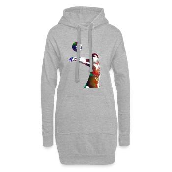 Volleyball Sport Kunst #volleyball - Hoodie-Kleid - Grau meliert - Vorne