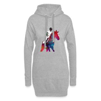 Reiter #rider #horse #sport - Hoodie-Kleid - Grau meliert - Vorne