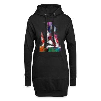 Art sportif de voile #sailing - Sweat-shirt à capuche long Femme - noir - Devant