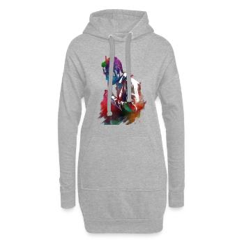 Joueur de billard #snooker - Sweat-shirt à capuche long Femme - gris chiné - Devant