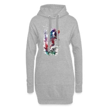 Plongée sous-marine sport art #diver - Sweat-shirt à capuche long Femme - gris chiné - Devant