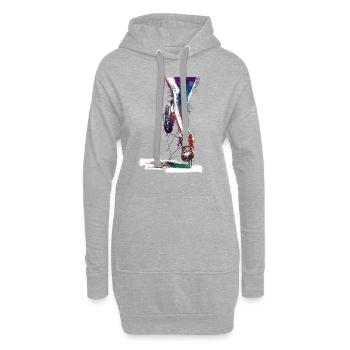 Le sport de patinage artistique #skating - Sweat-shirt à capuche long Femme - gris chiné - Devant