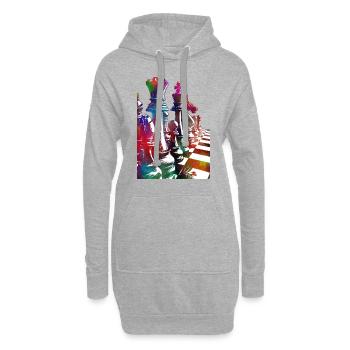 Schach #chess #sport - Hoodie-Kleid - Grau meliert - Vorne