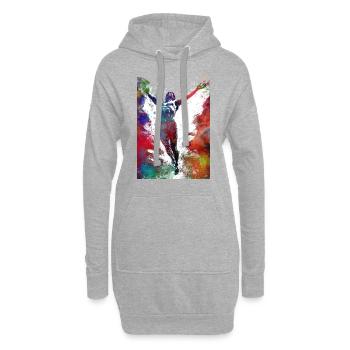 Towards the water surface #sport - Hoodie Dress - heather grey - Front