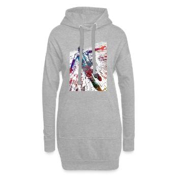 Sport de natation #swimmer #sport - Sweat-shirt à capuche long Femme - gris chiné - Devant