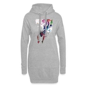 Sport de natation #swimmer #sport - Sweat-shirt à capuche long Femme - gris chiné - Devant