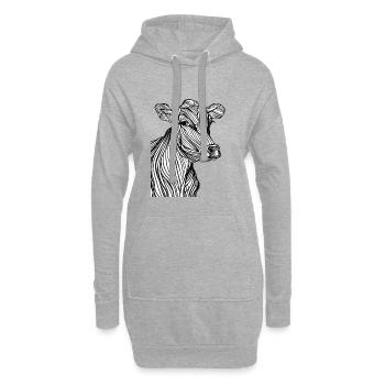 Art Lines #cow - Hoodie-Kleid - Grau meliert - Vorne