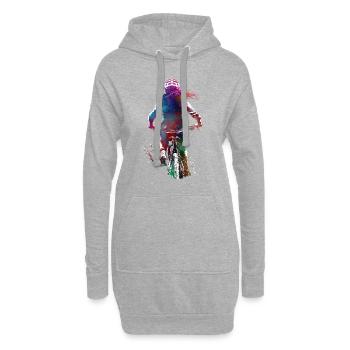 Vélo de ville sport art #bike - Sweat-shirt à capuche long Femme - gris chiné - Devant