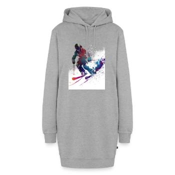 Ski sport art #ski #sport - Sweat-shirt à capuche long Femme - gris chiné - Devant