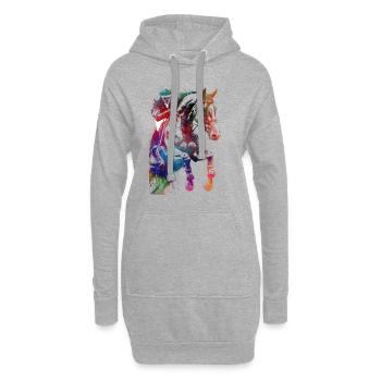 Reiter #rider #horse #sport - Hoodie-Kleid - Grau meliert - Vorne