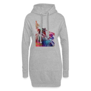 Voiture de course #racing #sport - Sweat-shirt à capuche long Femme - gris chiné - Devant
