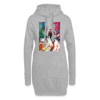 Art sportif du vététiste - Sweat-shirt à capuche long Femme - gris chiné - Devant
