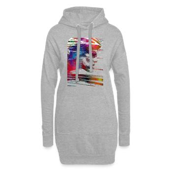 Sport : cyclisme, art - Sweat-shirt à capuche long Femme - gris chiné - Devant