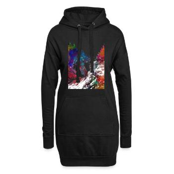 Vélo de montagne, art sportif - Sweat-shirt à capuche long Femme - noir - Devant
