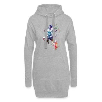 Taekwondo sport art #sport #taekwondo - Sweat-shirt à capuche long Femme - gris chiné - Devant