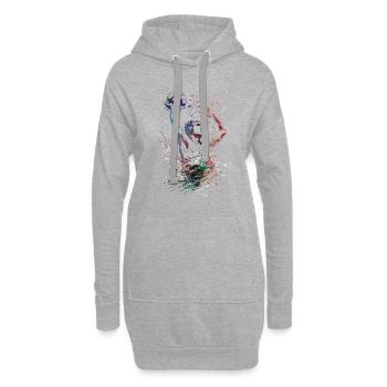 #sport #waterpolo sport de water-polo - Sweat-shirt à capuche long Femme - gris chiné - Devant