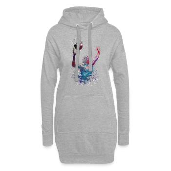 #sport #waterpolo sport de water-polo - Sweat-shirt à capuche long Femme - gris chiné - Devant