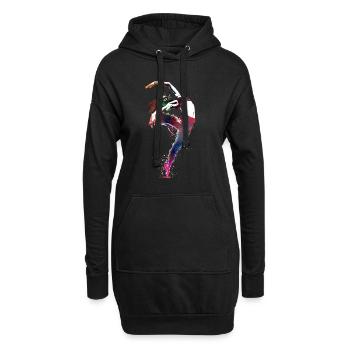 Gymnastique art sportif #gymnastics #sport - Sweat-shirt à capuche long Femme - noir - Devant