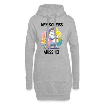 Licorne Licorne merde magique Je dois - Sweat-shirt à capuche long Femme - gris chiné - Devant