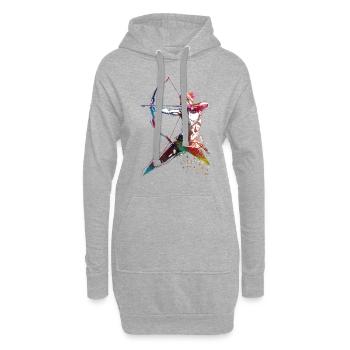 Bogenschießen Sport Kunst #archery - Hoodie-Kleid - Grau meliert - Vorne
