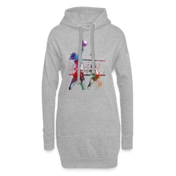 Volleyball Sport Kunst #volleyball - Hoodie-Kleid - Grau meliert - Vorne