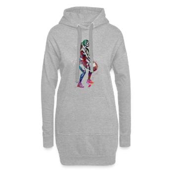 Articles de sport de fitness #fitness - Sweat-shirt à capuche long Femme - gris chiné - Devant