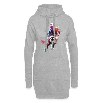 L’art du sport de crosse #lacrosse #sport - Sweat-shirt à capuche long Femme - gris chiné - Devant