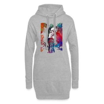 Radfahren Radsport Artikel #cycling #sport #biking - Hoodie-Kleid - Grau meliert - Vorne