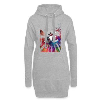 Autorennen #racing #sport - Hoodie-Kleid - Grau meliert - Vorne