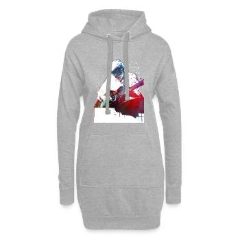 Art musical de guitariste - Sweat-shirt à capuche long Femme - gris chiné - Devant