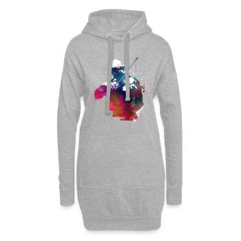Violoniste art musical - Sweat-shirt à capuche long Femme - gris chiné - Devant