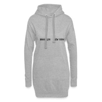 Brooklyn New York - Sweat-shirt à capuche long Femme - gris chiné - Devant
