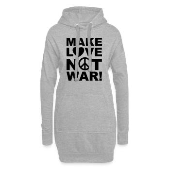 05 Make Love not war Herz Peace - Hoodie-Kleid - Grau meliert - Vorne