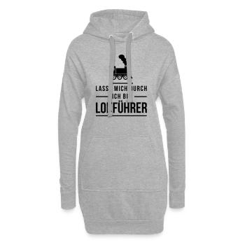 Ich bin Lokführer - Hoodie-Kleid - Grau meliert - Vorne