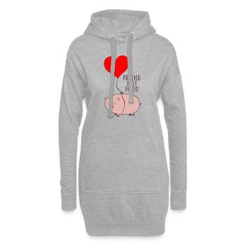 friend not food - Hoodie-Kleid - Grau meliert - Vorne