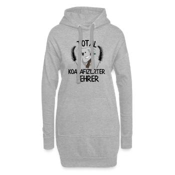 Total koalafizierter Lehrer - Hoodie-Kleid - Grau meliert - Vorne