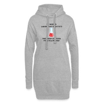 Be nice to laboratory scientists ! - Sweat-shirt à capuche long Femme - gris chiné - Devant