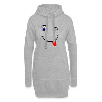 Mignon smiley enfants parents bébé cadeau - Sweat-shirt à capuche long Femme - gris chiné - Devant
