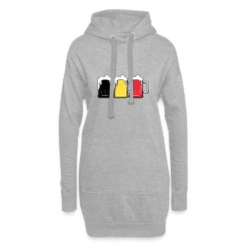 Belgique - Coupe du Monde - Cadeau - Bière - Sweat-shirt à capuche long Femme - gris chiné - Devant