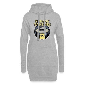 S'IL VOUS PLAÎT - Sweat-shirt à capuche long Femme - gris chiné - Devant