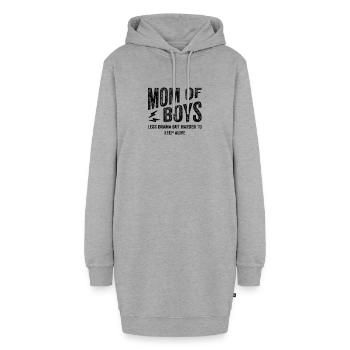 Maman des garçons t-shirt T-shirt - Sweat-shirt à capuche long Femme - gris chiné - Devant