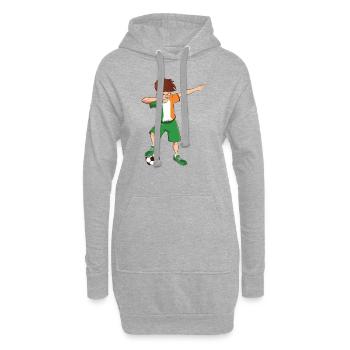 Dab Dabbing Irlande football joueur de maillot de football - Sweat-shirt à capuche long Femme - gris chiné - Devant