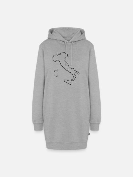 Italia - Umriss - Hoodie-Kleid - Grau meliert