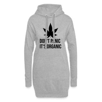 Don't Panic It's organic Hanfblatt - Hoodie-Kleid - Grau meliert - Vorne