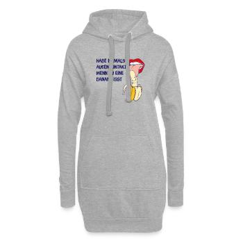 Banana Gift macht beim Essen niemals Augenkontakt - Hoodie-Kleid - Grau meliert - Vorne