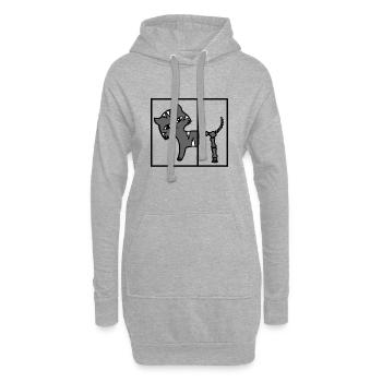 Schroedingers Cat Schrödingers Katze Physik - Hoodie-Kleid - Grau meliert - Vorne