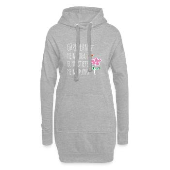 Gärtnern ist mein Yoga, Gummitstiefel meine Pumps. - Hoodie-Kleid - Grau meliert - Vorne
