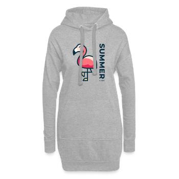 Endlich wieder Sommer - Flamingo - Geschenk - Hoodie-Kleid - Grau meliert - Vorne
