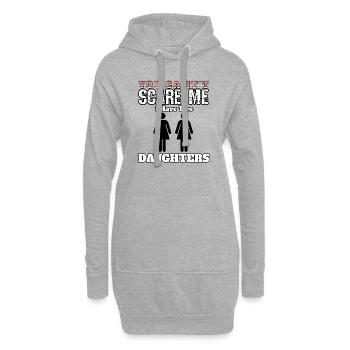 Fille de filles effrayée - Sweat-shirt à capuche long Femme - gris chiné - Devant
