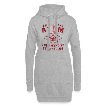 atome - Sweat-shirt à capuche long Femme - gris chiné - Devant